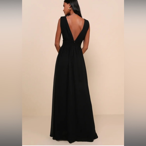 NWT Lulus Heavenly Hues Black Maxi Dress - Picture 3 of 6